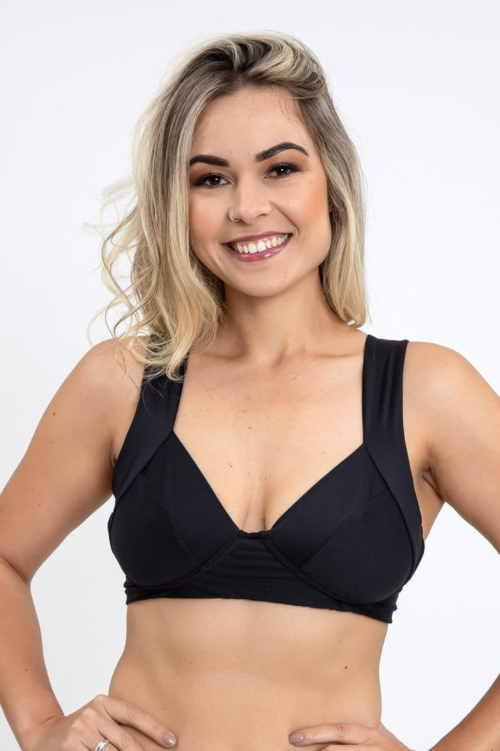 Black Underwire Resort Tie-Back Bikini Top