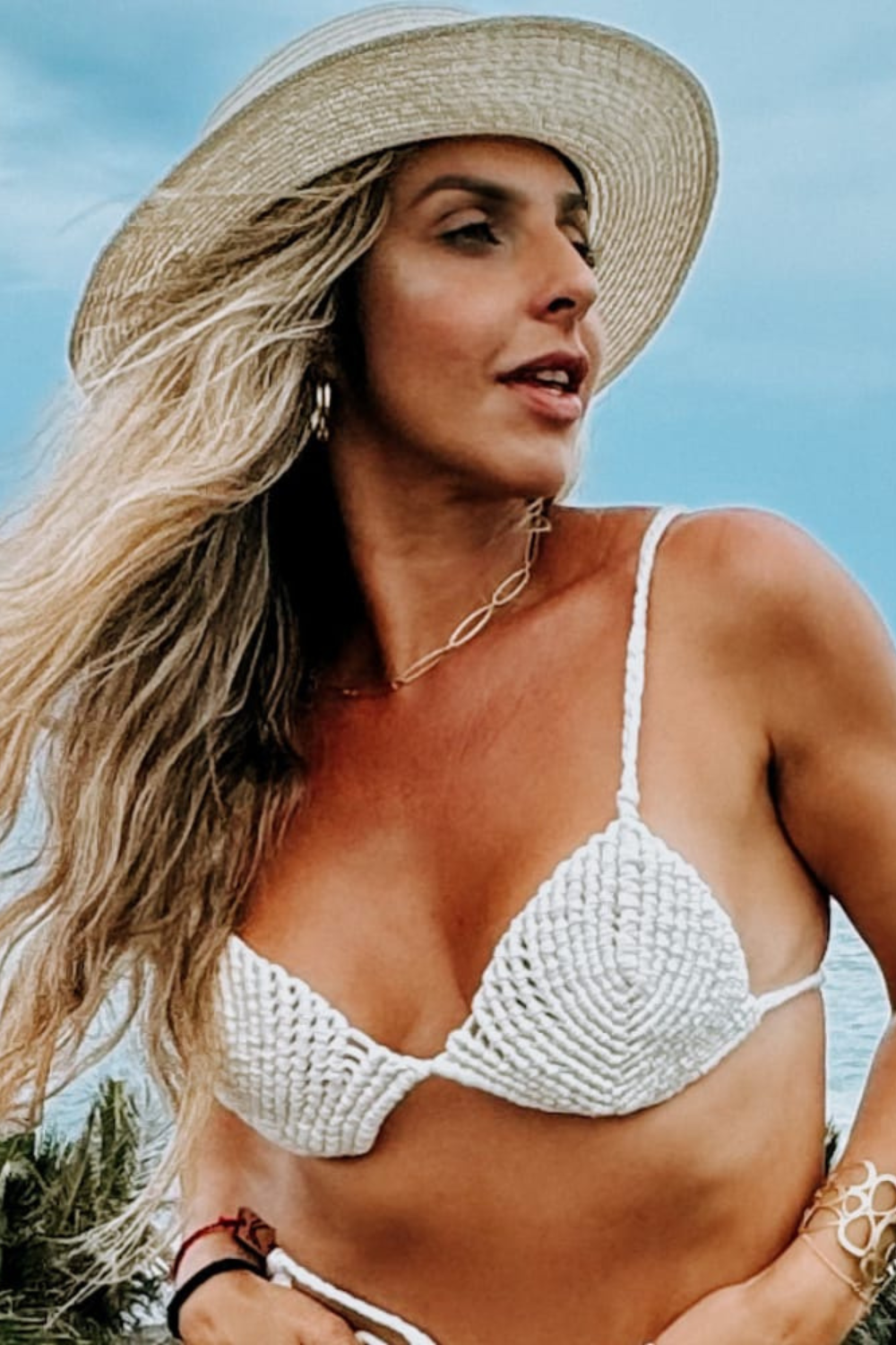 Ivory Macrame Bikini Top