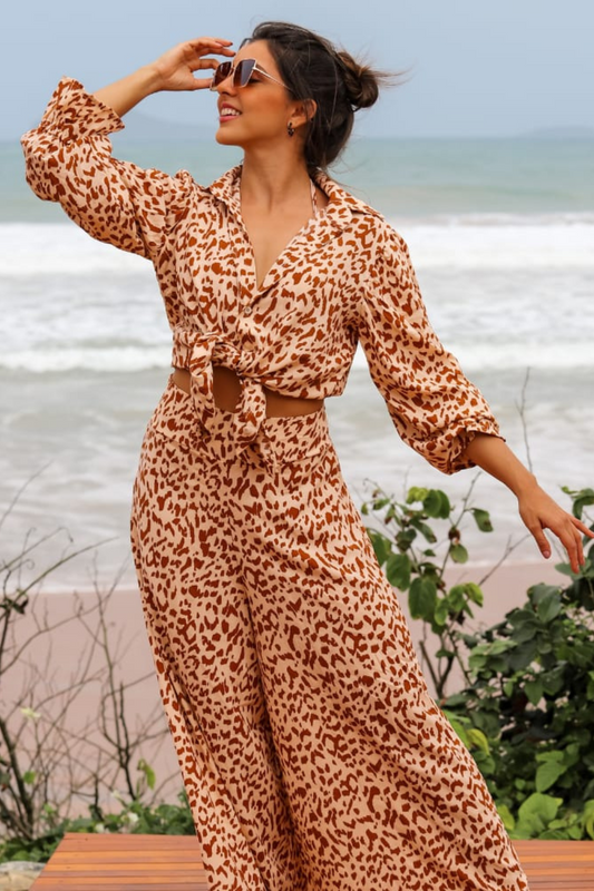 Animal Print Boho Breeze Wide-Leg Pants