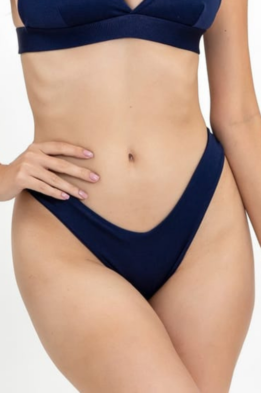 Navy Cheeky Bikini Bottom