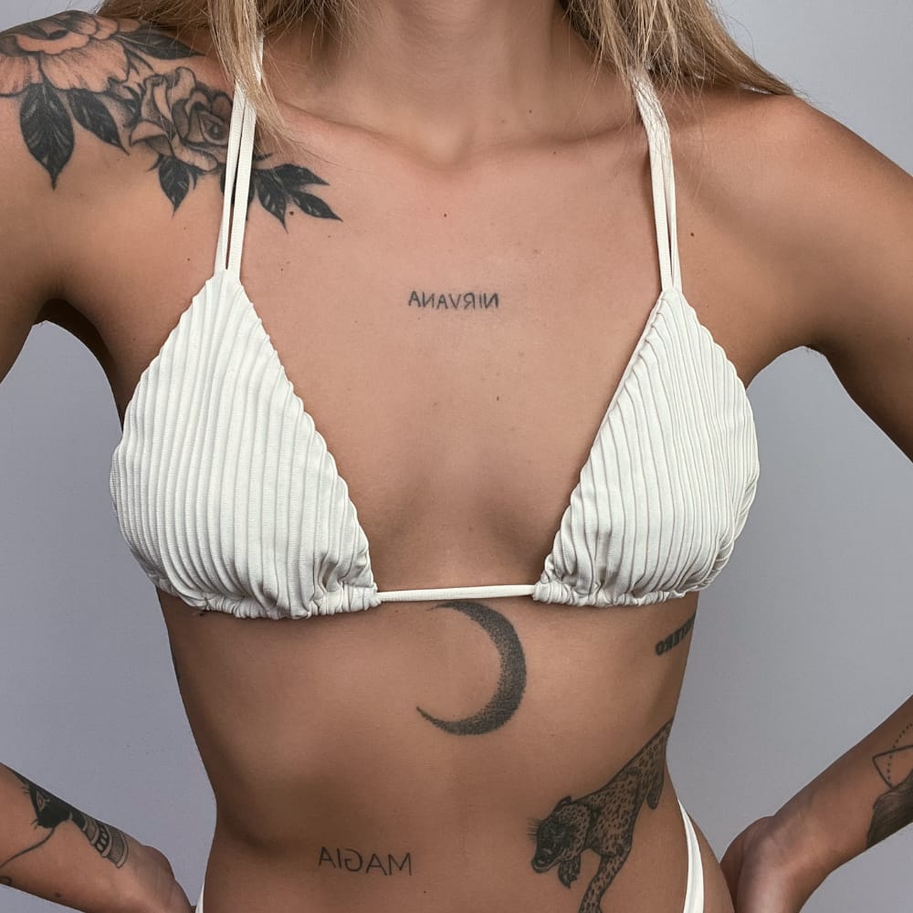 Dune Off Textured String Bikini Top