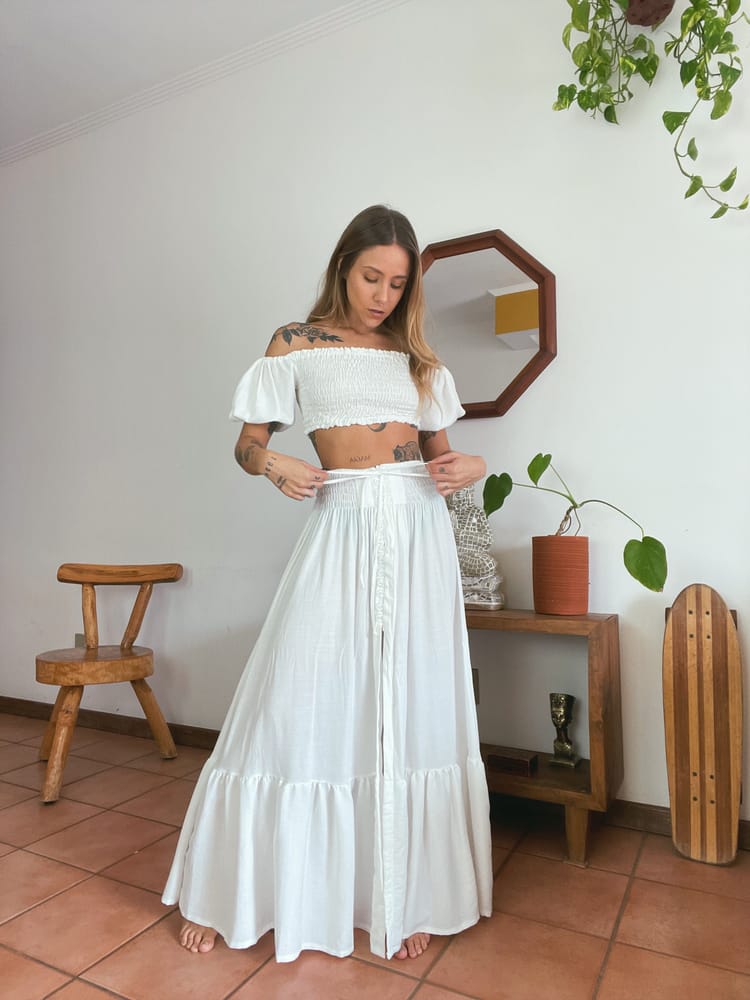 Ivory Maxi Maya Skirt