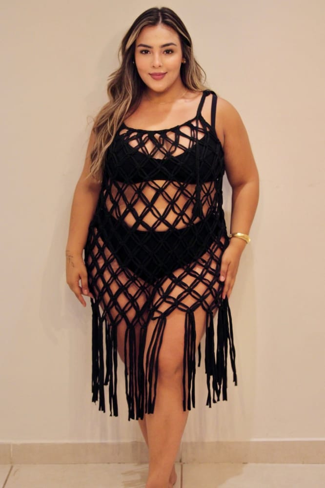 Black Macrame Dress & Skirt 2 in 1