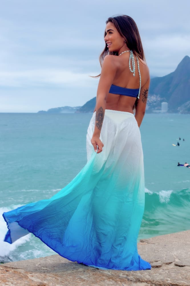 Blue Ombre Maxi  Maya Skirt