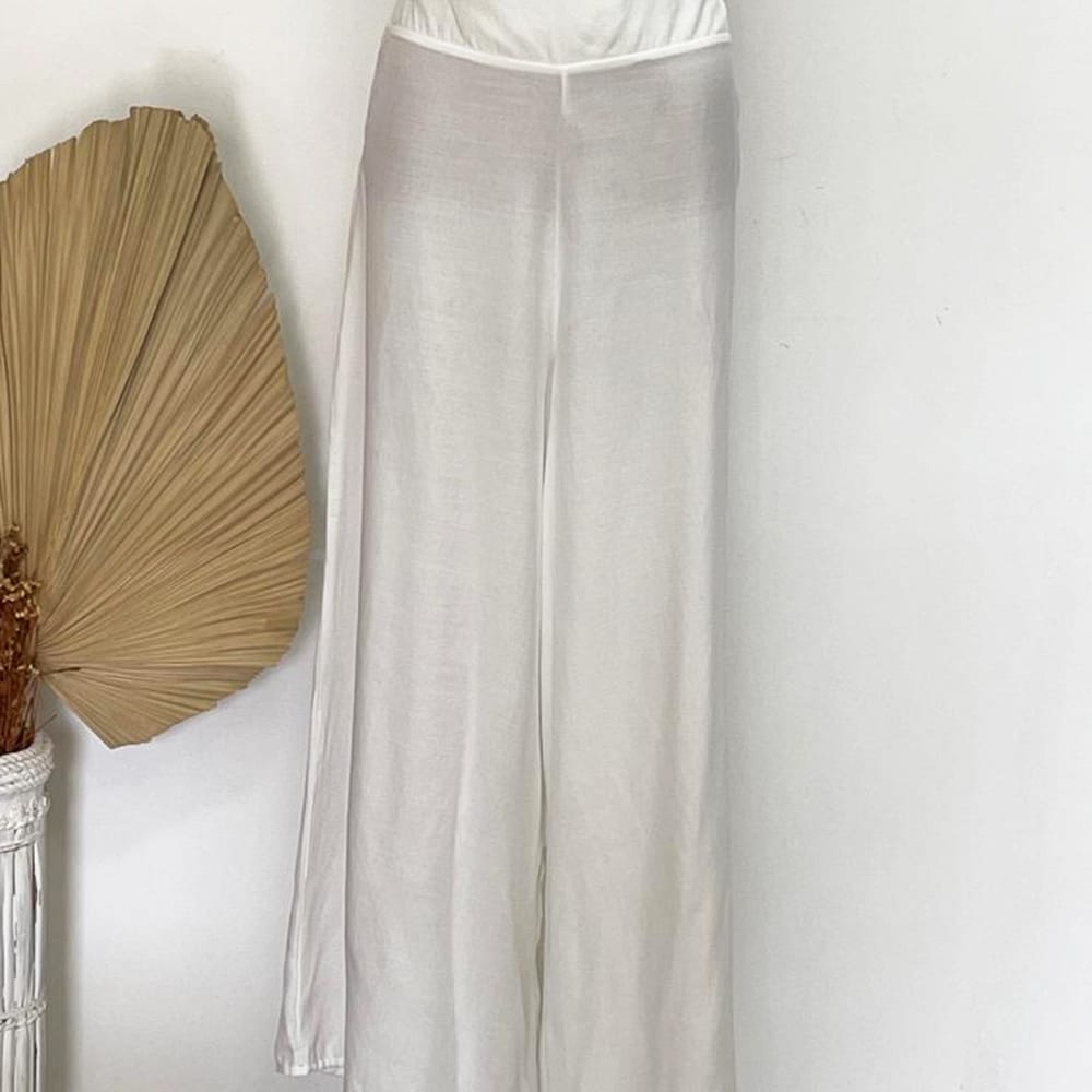 Ivory Boho Breeze Wide-Leg Pants